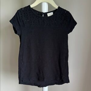 Zara Short Sleeve Eyelet Top Size 4